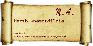 Marth Anasztázia névjegykártya
